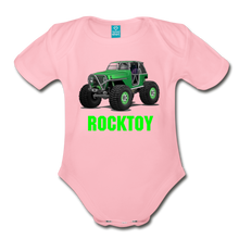 Organic Short Sleeve Baby Bodysuit - light pink