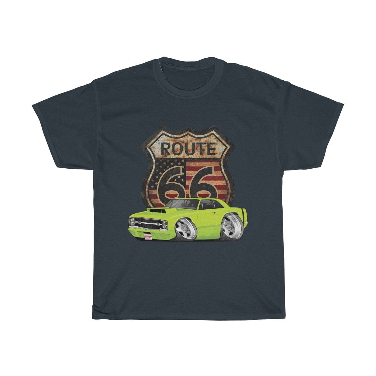 1969 Dart Car Art Route 66 Unisex Heavy Cotton Tee