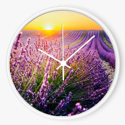 Lavender Field Sunset 10 inch wall clock