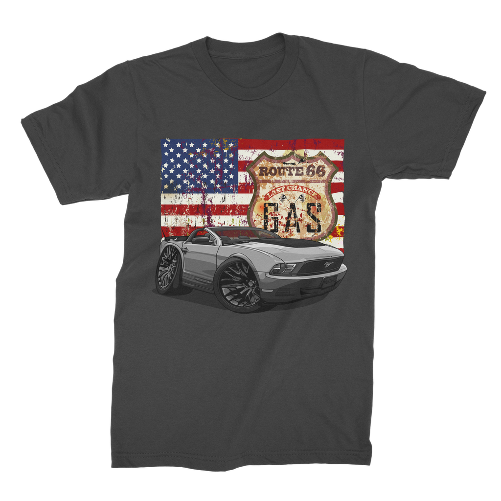 Convertible Mustang Route 66 Premium Jersey Men's T-Shirt