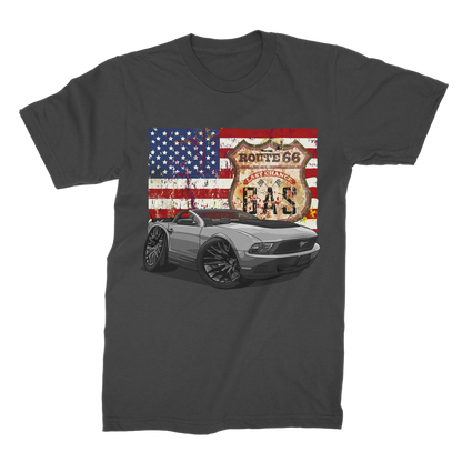 Convertible Mustang Route 66 Premium Jersey Men's T-Shirt