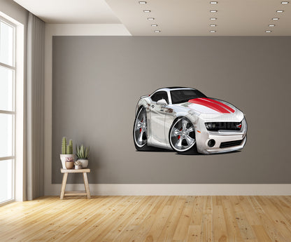 Car Art 5th Generation Camaro Chrome Vinyl Wrapped Cartoon Wall Decal