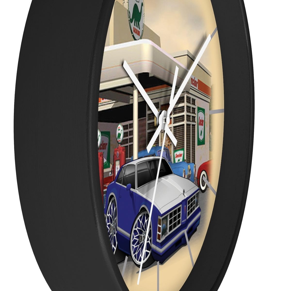 Pontiac Lemans gas station Car Art Wall clock