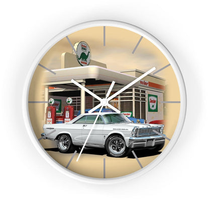 1965 Galaxie Gas Station muscle car art Wall clock