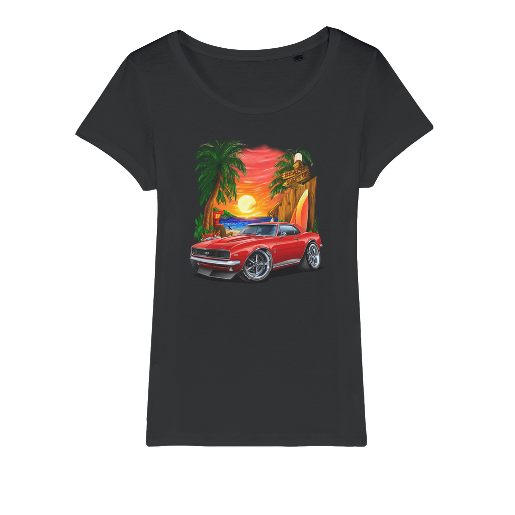 1967 Camaro SS Margaritaville Beach Car Art Organic Jersey Womens T-Shirt