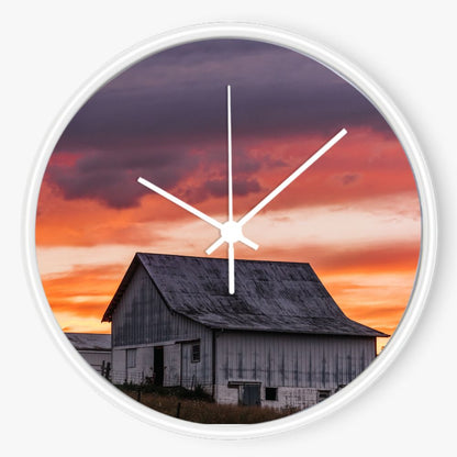 Barn Sunset 10 inch wall clock