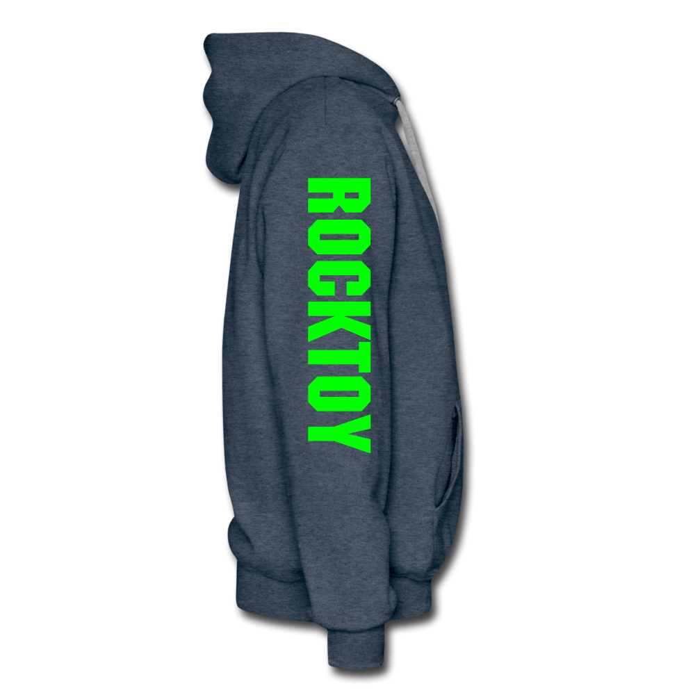 Green Jeep Rocktoy Rock Climber Car Art Men’s Premium Hoodie - heather denim