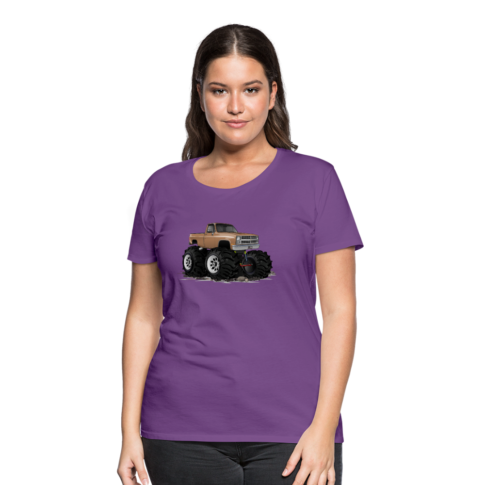1986 Chevrolet 4x4 Pickup Truck Car Art Women’s Premium T-Shirt - purple