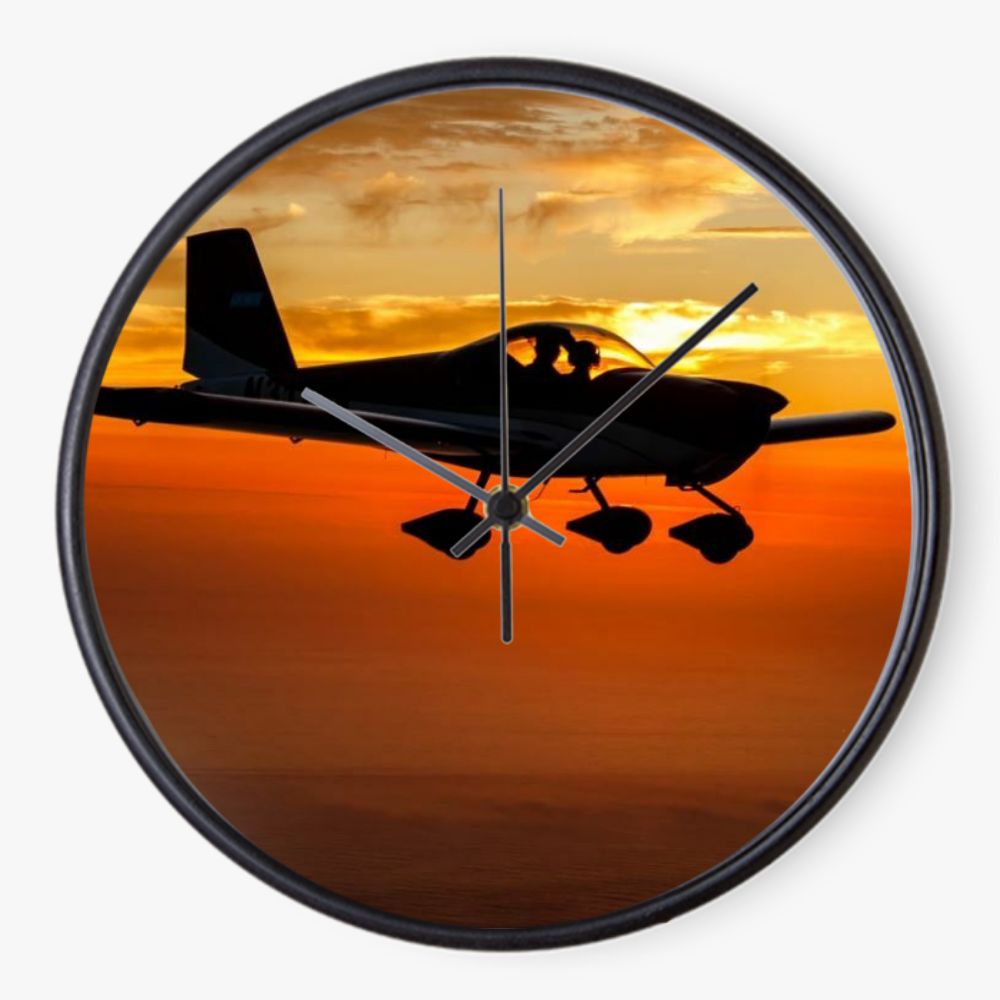 RV-12 Sunset Flight 10 inch wall clock