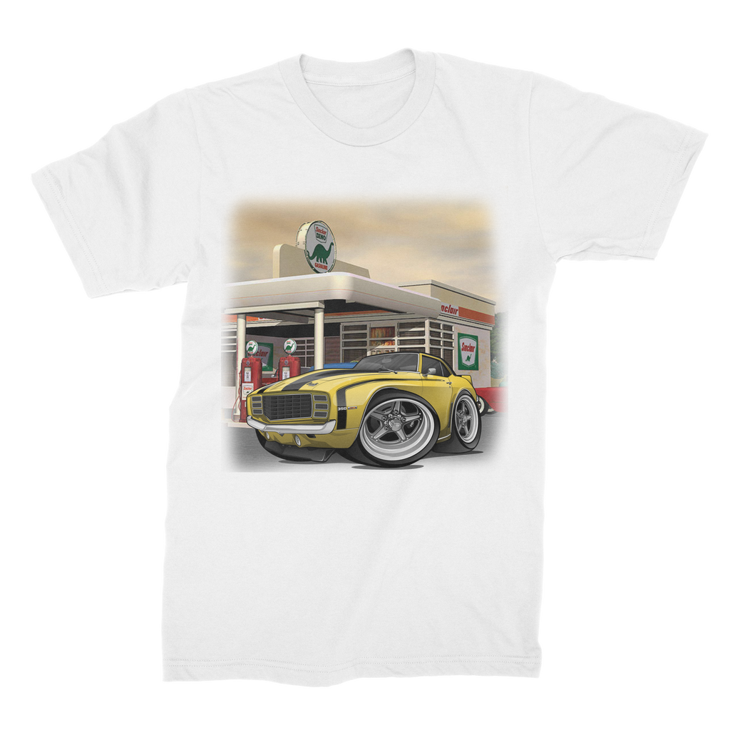 1st Generation Camaro Yellow Gas Station 2 Premium Jersey Men's T-Shirt
