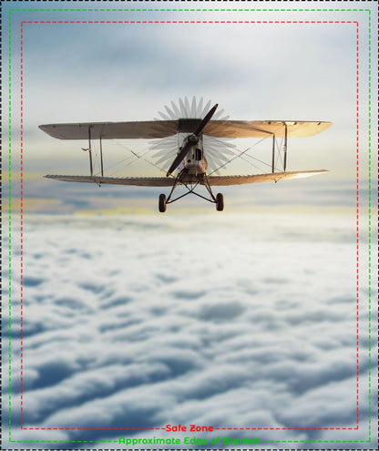 Over the Clouds Biplane Blanket