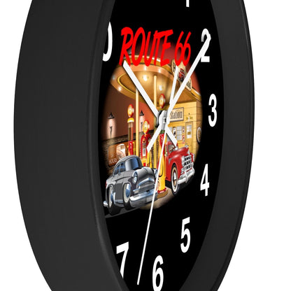 Numbered Route 66 Wall clock
