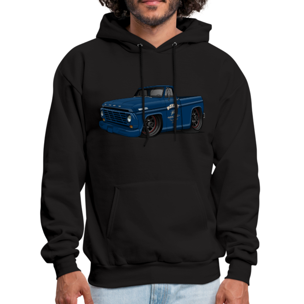 1967 Blue Ford F-100 Men's Hoodie - black