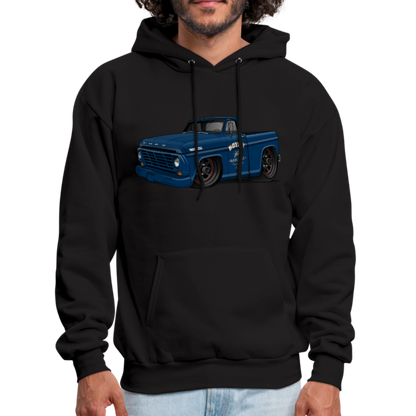 1967 Blue Ford F-100 Men's Hoodie - black