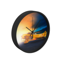 Road Biplane Sunset 10 inch wall clock