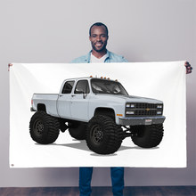 White 4x4 Crew Cab Pickup Truck Sublimation Flag