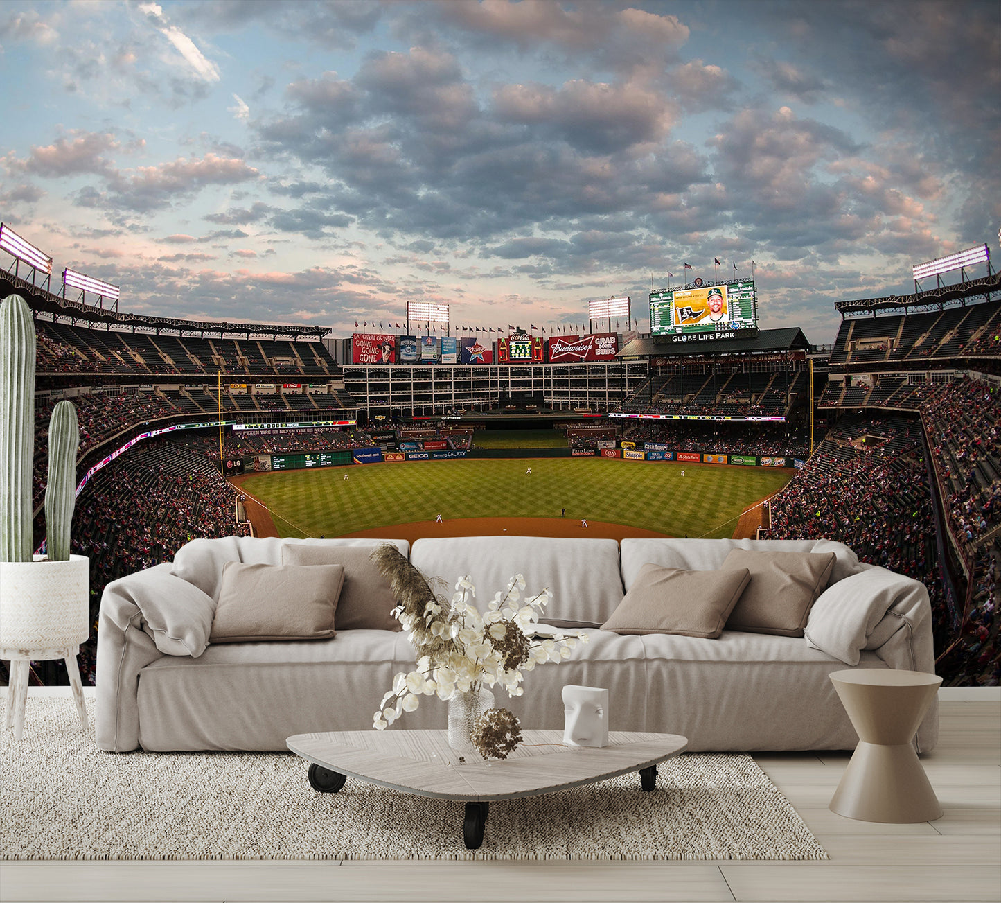 Globe Life Field B Baseball Diamond Custom Designed Wallpaper