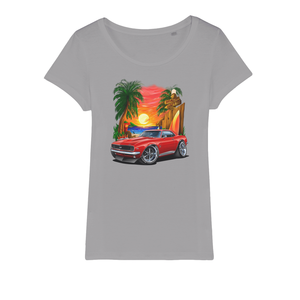 1967 Camaro SS Margaritaville Beach Car Art Organic Jersey Womens T-Shirt