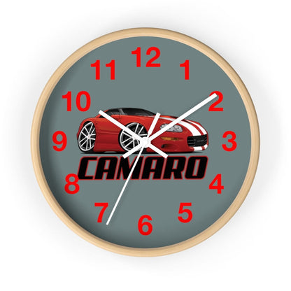 4th Generation Camaro Red White Stripes Wall clock