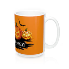 Halloween Pumpkin Ghosts Full Moon Bats Coffee Mug 15oz - Let's Print Big