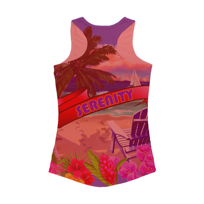 Serenity Beach Banner Design Women Performance Tank Top