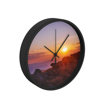 Sunset In the Mountains 10 inch wall clock