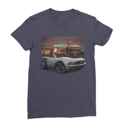Convertible Mustang Gas Station 2 Premium Jersey Women's T-Shirt