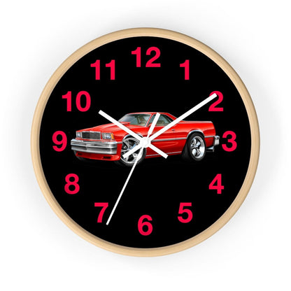 1978 El Camino Red Black Wall clock