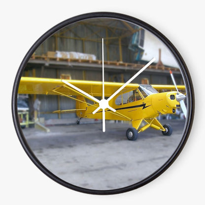 Yellow Piper Cub 10 inch wall clock