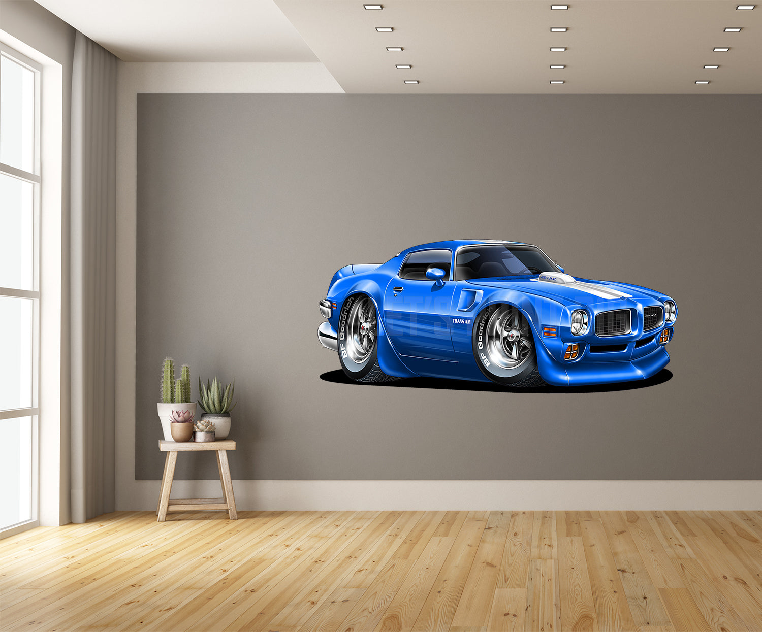 Car Art 71 PONTIAC TRANS AM Cartoon Wall Decal – Let's Print Big