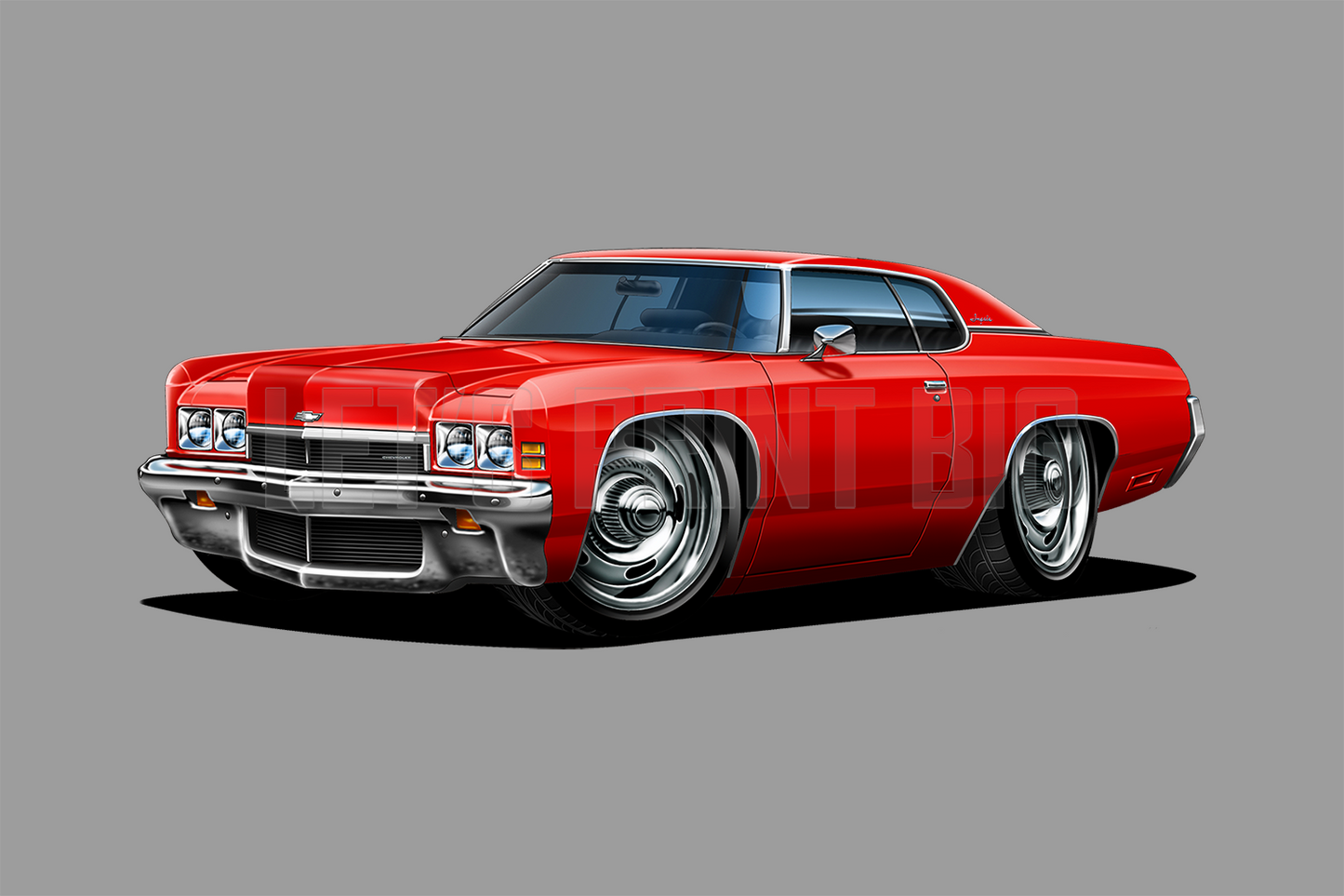Car Art 1972 Impala Hot Rod Cartoon Wall Decal