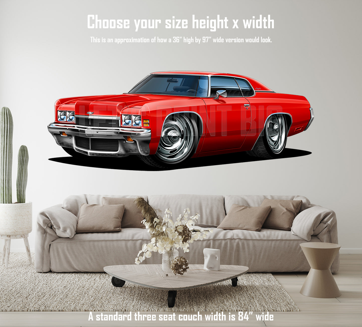 Car Art 1972 Impala Hot Rod Cartoon Wall Decal