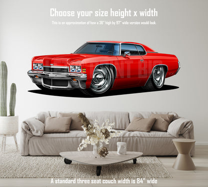 Car Art 1972 Impala Hot Rod Cartoon Wall Decal