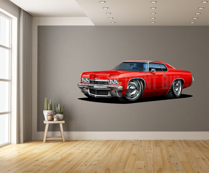 Car Art 1972 Impala Hot Rod Cartoon Wall Decal