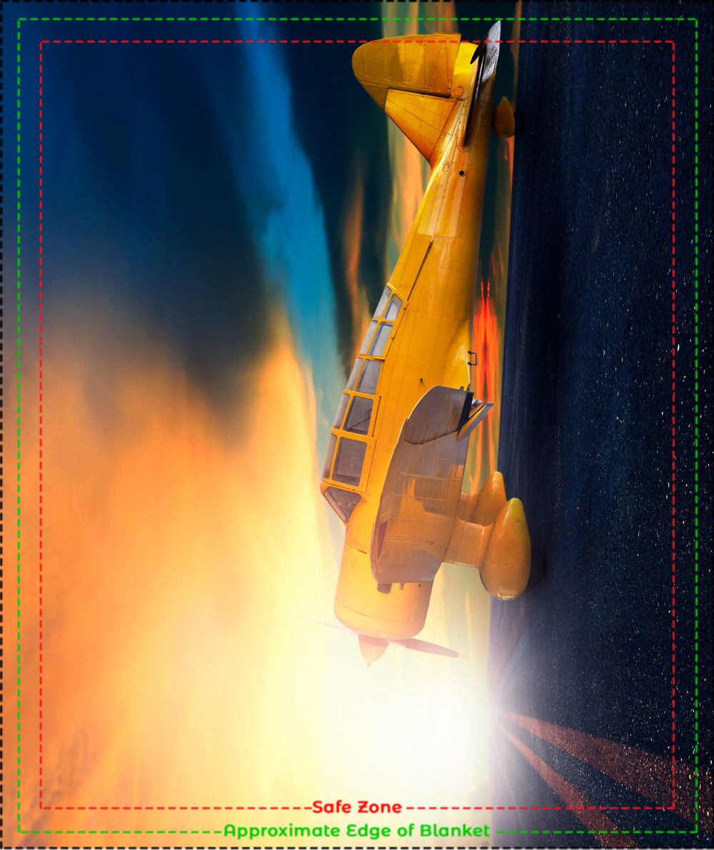 Road Biplane Sunset Blanket