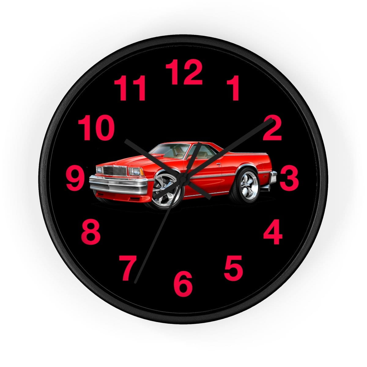 1978 El Camino Red Black Wall clock