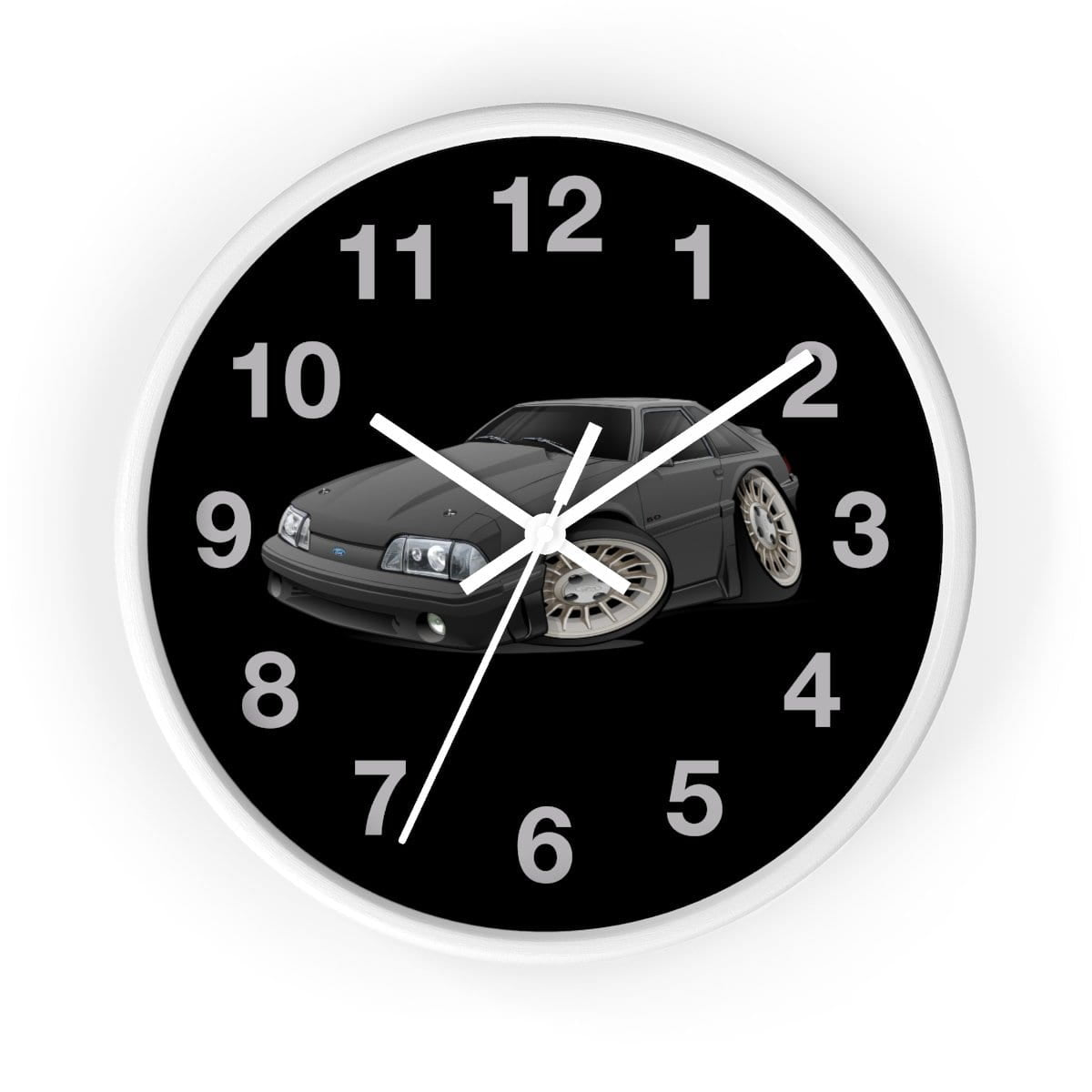 Black Fox Body Mustang Wall clock