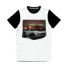 Convertible Mustang Gas Station 2 Classic Sublimation Panel T-Shirt
