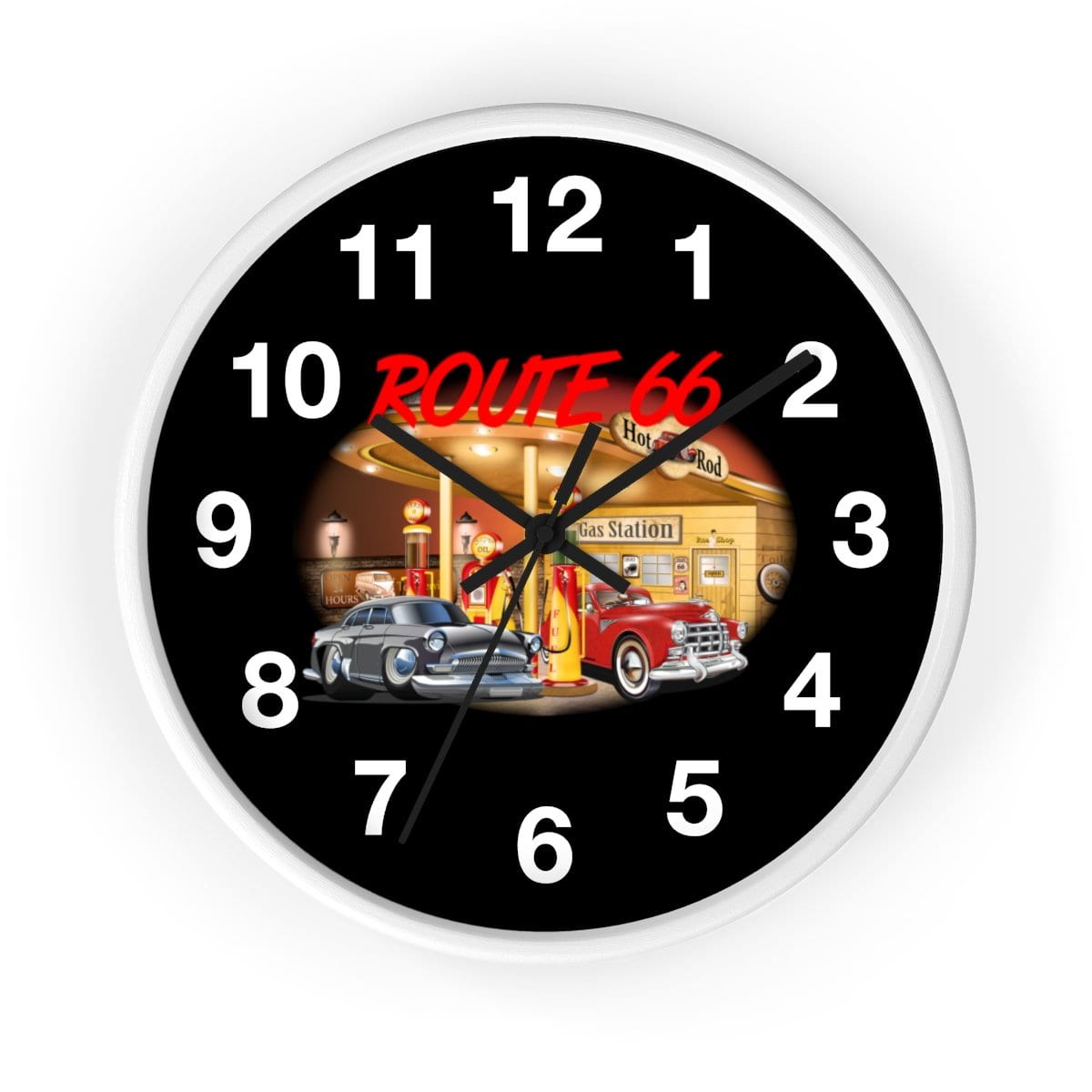 Numbered Route 66 Wall clock