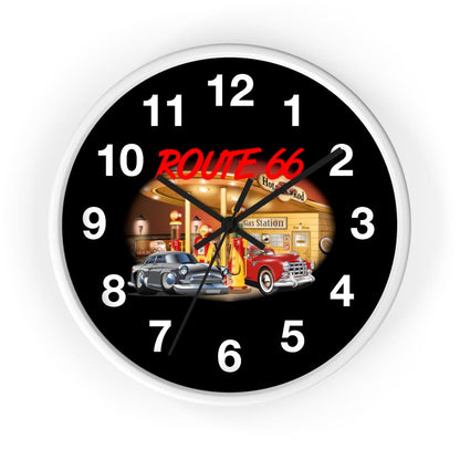 Numbered Route 66 Wall clock