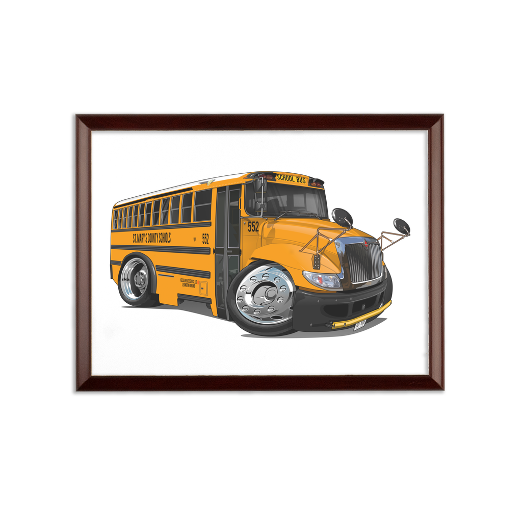 2017 International School Bus Sublimation Wall Plaque