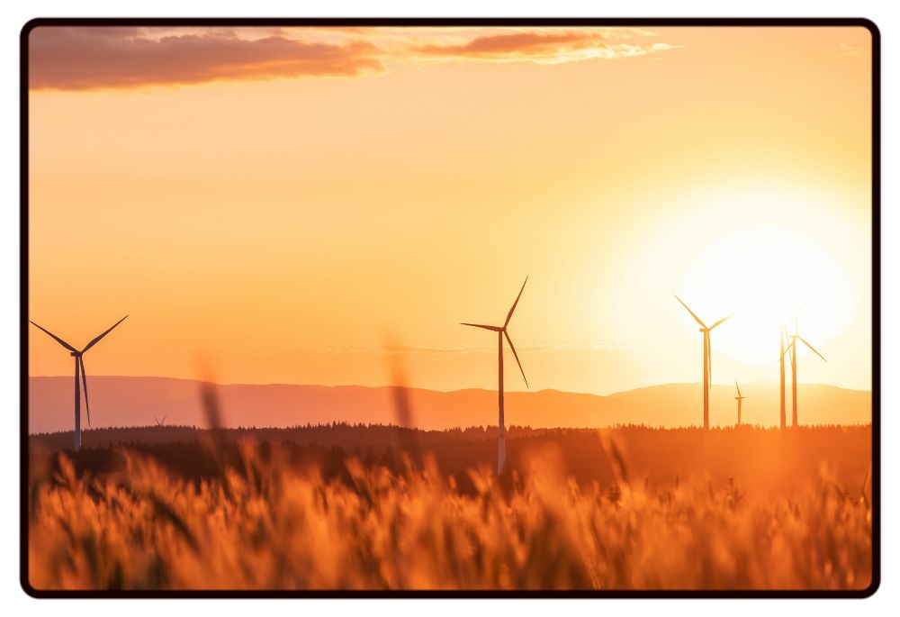 Windmill Sunset Desk Mat