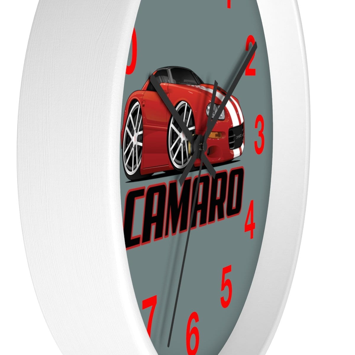 4th Generation Camaro Red White Stripes Wall clock