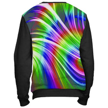 Rainbow Design Sweatshirt Cut and Sew All Over Print Black