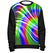 Rainbow Design Sweatshirt Cut and Sew All Over Print Black