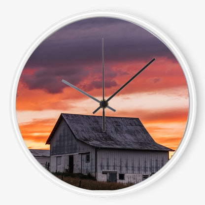 Barn Sunset 10 inch wall clock