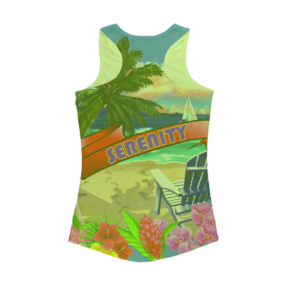 Serenity Beach Banner Design Women Performance Tank Top