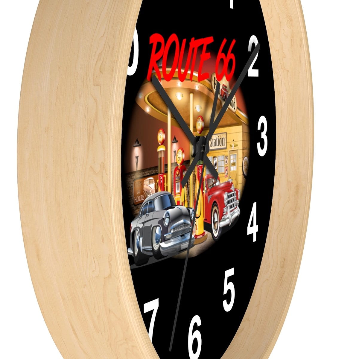 Numbered Route 66 Wall clock