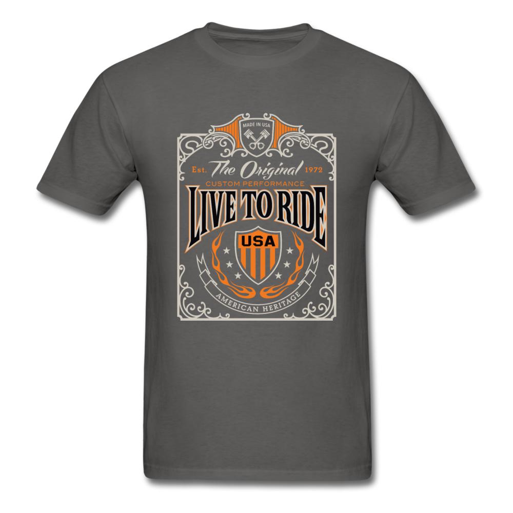 Live to Ride Men's T-Shirt - charcoal