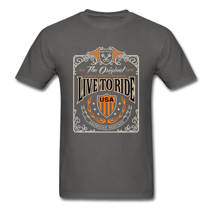 Live to Ride Men's T-Shirt - charcoal